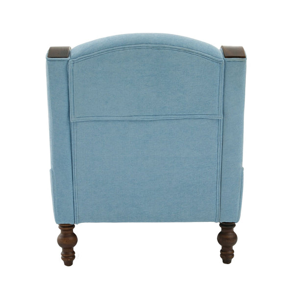 English Elm UNITED Oversized Chaise Lounge Sofa Bed with Solid Wood Arms, High-Resilience Foam, 800lb Capacity and Storage Pockets Light Blue W1568S00209