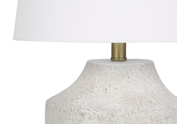 English Elm Lighting, 20" Modern Table Lamp With Cream Concrete Base & Ivory Shade For Stylish Home Decor B2710P220145