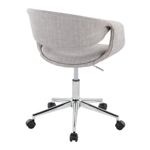 English Elm Task Chair with Chrome Five Star Base Grey Fabric Seat for Modern Home Office Use B202P474178