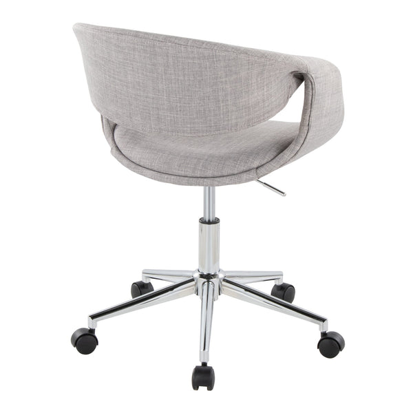 English Elm Task Chair with Chrome Five Star Base Grey Fabric Seat for Modern Home Office Use B202P474178