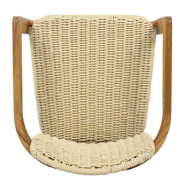 English Elm Outdoor Acacia and Rattan Armchair Set Two Ergonomic Seats for Patio Garden N719P431083N