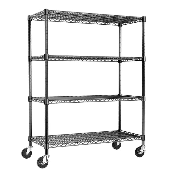 English Elm 2640 Lbs Carbon Steel Four Tier Shelving Unit with Casters for Garage or Warehouse W5386P445366