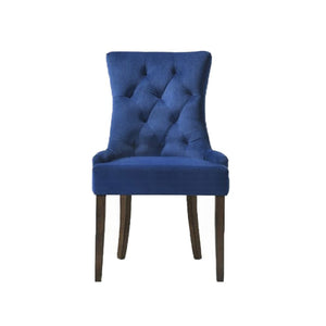 English Elm Set Of 2 Luxurious Velvet Dining Chairs In Rich Blue With Weathered Oak Legs For Timeless Elegance B016P315275-GIGA