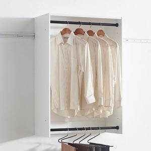 English Elm Devi White Wall Mounted Wood Closet System — Modern Melamine Construction, Ample Storage & Easy Assembly B040P311948