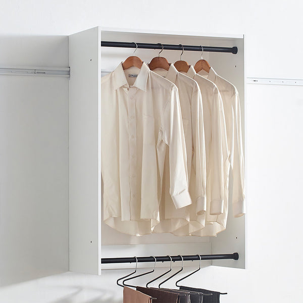 English Elm Devi White Wall Mounted Wood Closet System — Modern Melamine Construction, Ample Storage & Easy Assembly B040P311948