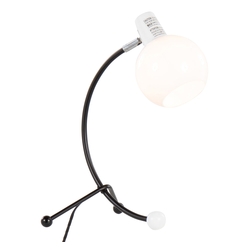 English Elm Eileen Adjustable Neck Task Lamp Black Metal Frame White Shade Home Office Light B202P224189