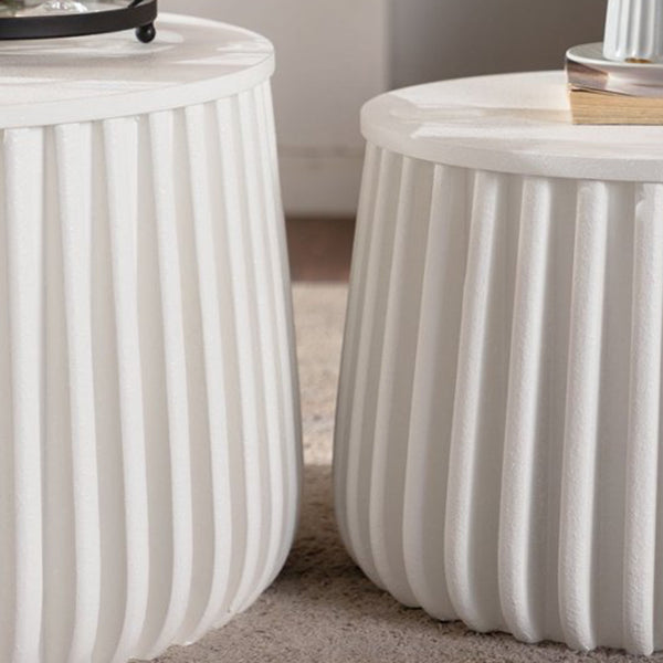 English Elm White Nesting Storage Tables with Lift Off Lid Curved Silhouette for Modern Living Rooms W3081P389055