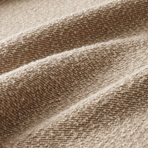 English Elm Boucle Fabric L-Shape Sectional Sofa With Removable Ottoman & Shell-Shaped Armrests In Coffee Color W3041S00285