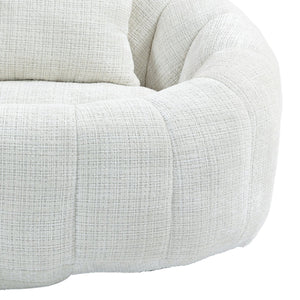 English Elm Bean Bean Bag Sofa High-Density Memory Foam Two-Seater Lounger High Back Chenille Cozy Support Beige W395P181433