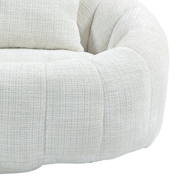 English Elm Bean Bean Bag Sofa High-Density Memory Foam Two-Seater Lounger High Back Chenille Cozy Support Beige W395P181433