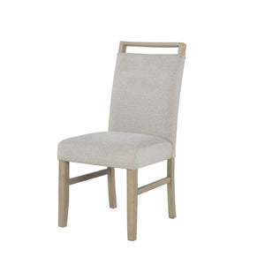 English Elm VANILLA Plush Light Grey Dining Chair with Bouclé Fabric & Solid Wood Frame, Extended Back Comfort B201P342874
