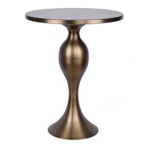 English Elm 24" Hourglass Spun Metal Side Table with Gleaming Plated Finish for Living Room Bronze B202P223398