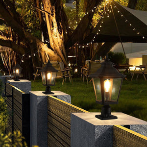 English Elm 21"(h) Matte Black Aluminum Post Lanterns Set of Two for Driveway Garden Path W2312P415982