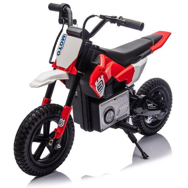 English Elm 24v Kids Electric Motocross Motorcycle 200w Hub Motor Suspension Led Bluetooth Audio Red W1578P225050