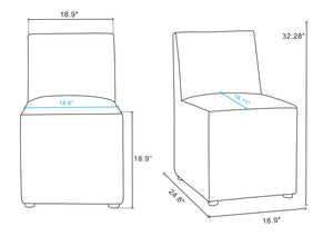 English Elm Anna Upholstered Modern Square Faux Leather Dining Chair — Commercial-Grade, Foam-Padded Comfort, Fully Assembled Durable Design for Home & Restaurant Seating Stone Gray B365P398282