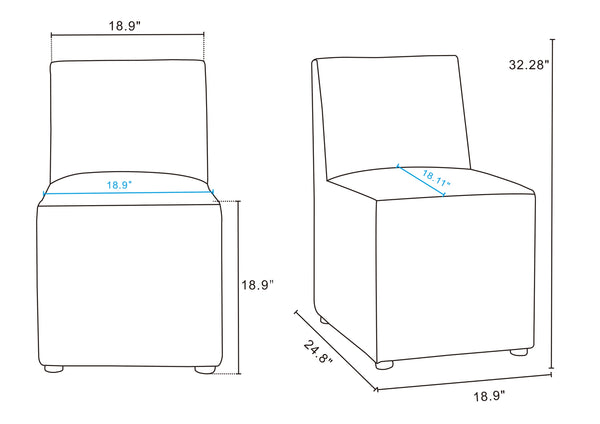 English Elm Anna Upholstered Modern Square Faux Leather Dining Chair — Commercial-Grade, Foam-Padded Comfort, Fully Assembled Durable Design for Home & Restaurant Seating Stone Gray B365P398282