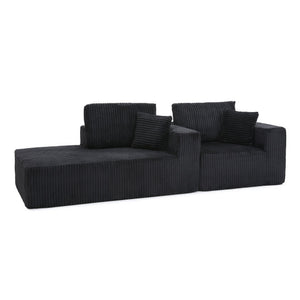 English Elm 109'' Modular L-shape Sectional Corduroy Couch Deep Seat No Assembly Living Room W1117S00310