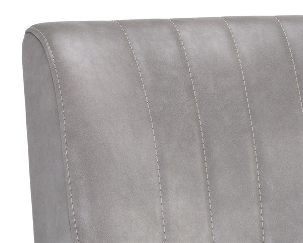 Sunpan Halden Urban Bar Stool with Bold Channel Tufting and Rustic Bronze Steel Frame for Stylish Spaces Bravo Metal