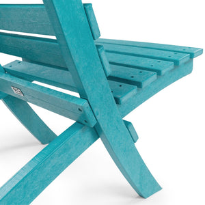 English Elm Grandcourt Recycled Hdpe Outdoor Folding Chair with Marine Grade Hardware for Patio Use Teal B2745P409672