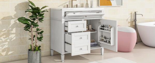 English Elm 36'' Modern Bathroom Vanity With Ceramic Sink, Soft-Close Drawers, Ample Storage & Elegant Design N710P230246K
