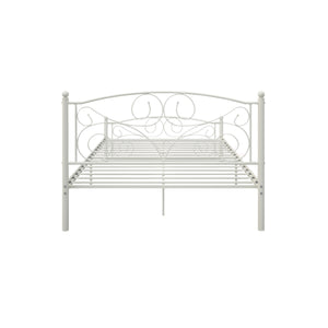 English Elm Full Upholstered Platform Bed Frame with Headboard, Sturdy Wood Slats, No Box Spring Needed, Easy Assembly White 59.45 L x 23.23 W x 3.94 H W2297P347655