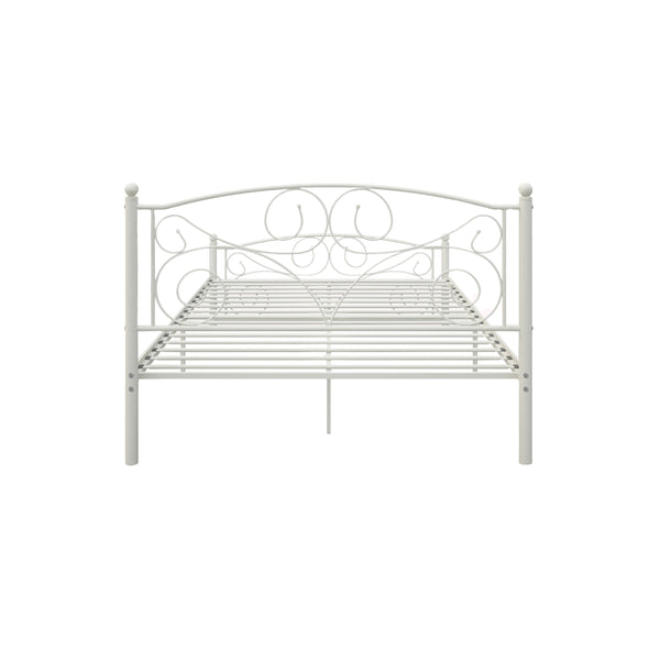 English Elm Full Upholstered Platform Bed Frame with Headboard, Sturdy Wood Slats, No Box Spring Needed, Easy Assembly White 59.45 L x 23.23 W x 3.94 H W2297P347655