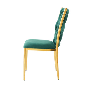 English Elm Modern Velvet Dining Chairs Set of 4 with Gold Legs Curved Back Kitchen Bedroom W210P271009