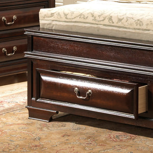 English Elm Lavita G8875C-Kb3 King Storage Bed - Elegant Cappuccino Finish With Faux Leather Headboard Design B078S00500