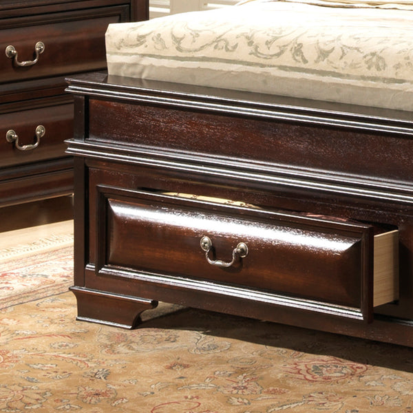 English Elm Lavita G8875C-Kb3 King Storage Bed - Elegant Cappuccino Finish With Faux Leather Headboard Design B078S00500