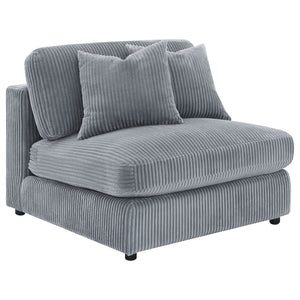 English Elm Cassidy Corduroy Armless Lounge Chair Plush Modular Seating for Living Rooms Fog B062P440340