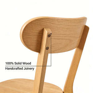 English Elm Solid Natural Wood Mid-century Dining Chairs Curved Back Upholstered Seat Set of 2 W3204P429362