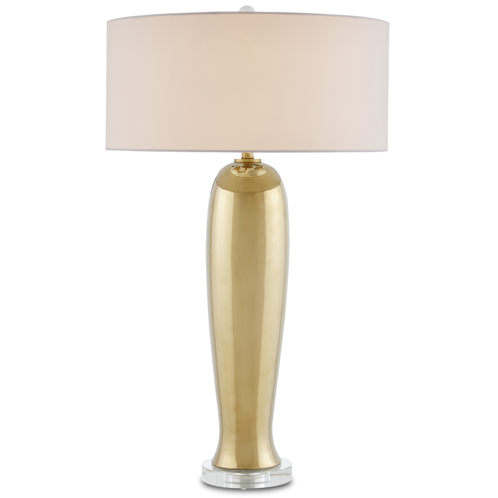 Parable Gold Table Lamp – Elegant Contemporary Design with Crystal Base & Handcrafted Ceramic Finish
