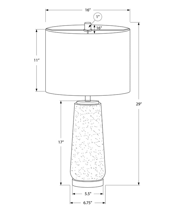 English Elm Lighting, Textured Ceramic 25" Table Lamp with Linen Drum Shade, Polished Silver Accents & 3-Way Switch Grey 17 L x 17 W x 22 H B2710P220128