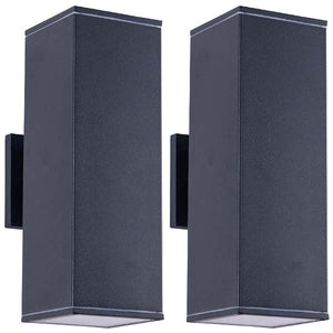 English Elm 12in Matte Black Aluminum Outdoor Wall Sconces up Down Lighting for Porch Patio Set of 4 W2312P416012