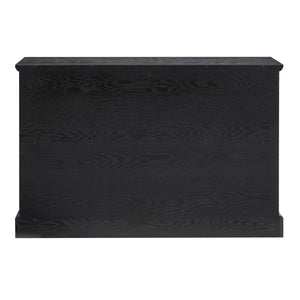 English Elm Modern 6-Drawer Chest of Drawers for Bedroom — Spacious Wooden Dresser with Smooth Glide Drawers, Elegant Patterned Top Black W2275P224406