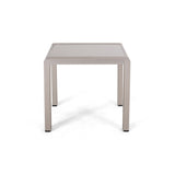 Christopher Knight Home® - Noble House - Cape Coral Outdoor Aluminum Side Table With Glass Top