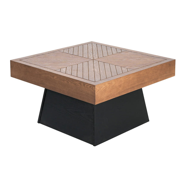 English Elm Round Marble Pattern Coffee Table with Cross Wood Base for Modern Living Rooms N770P365831B