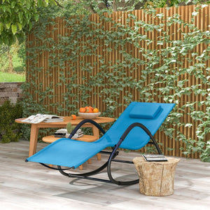 English Elm Outsunny Zero Gravity Rocking Chair – Weather-Resistant Outdoor Lounger With Adjustable Pillow & Comfort W2225P229185-GIGA