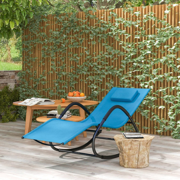 English Elm Outsunny Zero Gravity Rocking Chair – Weather-Resistant Outdoor Lounger With Adjustable Pillow & Comfort W2225P229185-GIGA