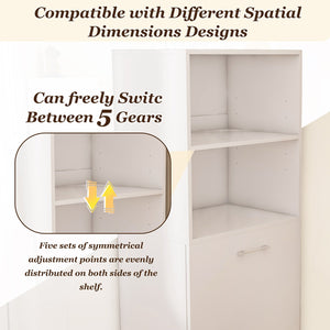 English Elm Stretchable expandable office desk with magnetic fold, lockable casters, adjustable shelves for storage and space-saving White W509P355680