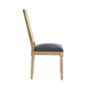 English Elm [set of 2] French Provincial Rubberwood Dining Chairs with Cane Back and Fluted Legs Blue Gray N767P375346U