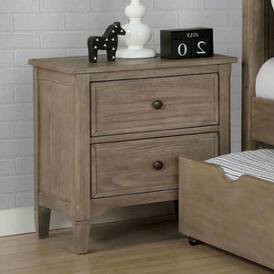English Elm Transitional Twin Bed Set with Trundle and Nightstands Wire-brushed Wood Grain Finish B2741S00852