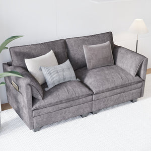English Elm 74.27'' Mid-century Modern 2 Seat Loveseat with Pocket Spring and Breathable Fabric W680P221017