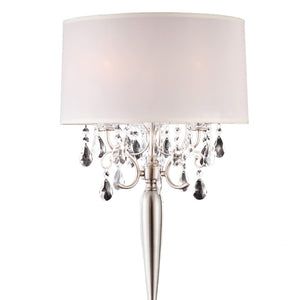 English Elm 29.5" Polyresin Table Lamp with Chestnut Geometric Weave Finish, Oval White Fabric Shade, UL Listed Silver B072116219