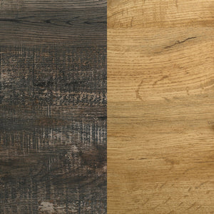 English Elm Fraser Rustic Two-Tone Pine 6-Drawer Dresser Cabinet with Weathered Brown Top, Splayed Legs, 60" B062P378459