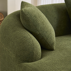 English Elm Compression Compression Sponge Sofa Curved Modular Sectional with 30D High-Density Chenille Sleeper for Cozy Apartment Living Room Comfort and Safe Rounded Design Antique Green,Green W2231S00031