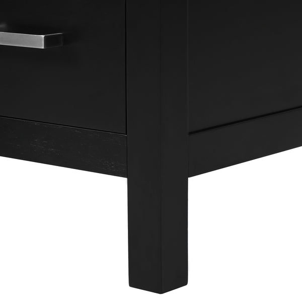 English Elm 24-inch Modern Bathroom Vanity with Ceramic Sink, Soft-Close Doors, Drawer Divider & Ample Storage Black N729P299440B