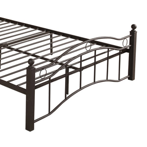 English Elm Christopher Knight Home® - KING Metal Bed Frame King Size Platform Bed with Geometric Headboard, Sturdy Iron, Underbed Storage Opportunity Copper 79.25 L x 28.75 W x 3.5 H 63298.00HMCOP-K-UK
