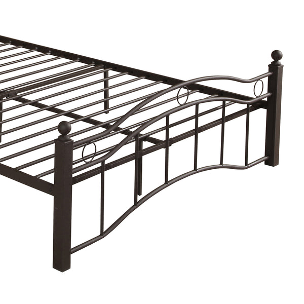 English Elm Christopher Knight Home® - KING Metal Bed Frame King Size Platform Bed with Geometric Headboard, Sturdy Iron, Underbed Storage Opportunity Copper 79.25 L x 28.75 W x 3.5 H 63298.00HMCOP-K-UK
