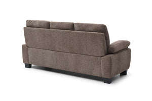 English Elm Summerton Plush Chenille Sofa with Pillow-Top Arms, Foam-Encased Coil Support, Removable Backrest Brown 31 L x 77 W x 15 H B078P349526